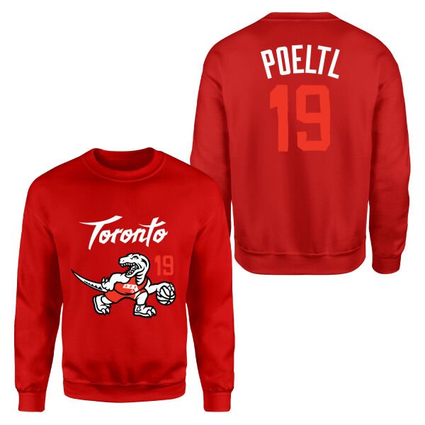 Jakob Poeltl 19 City Edition Raptors Sweatshirt S - Kırmızı