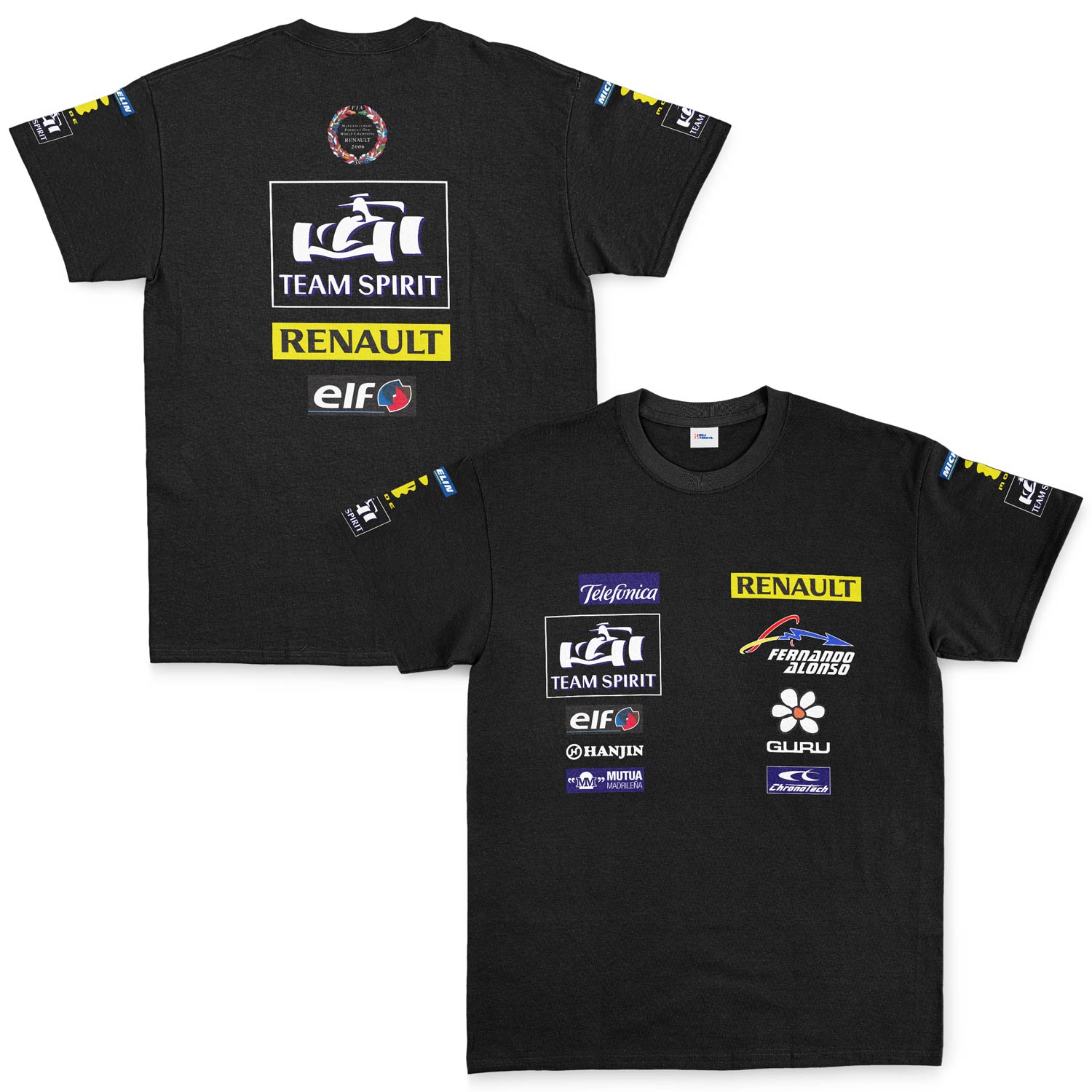 Renault Team Spirit Vintage Teamline Tişört XL - Siyah