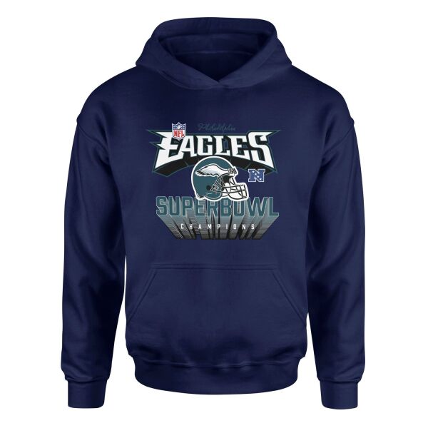 Philadelphia Eagles SB Champions Hoodie L - İndigo Mavisi