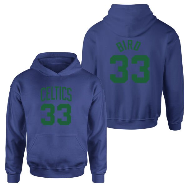 Larry Bird 33 Boston Forma Hoodie L - İndigo Mavisi