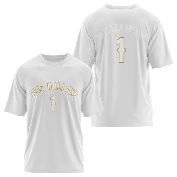 Zion Williamson New Orleans Forma Oversize Tişört S - Beyaz