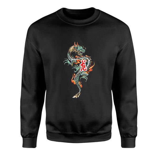 Dragon Sweatshirt L - Siyah