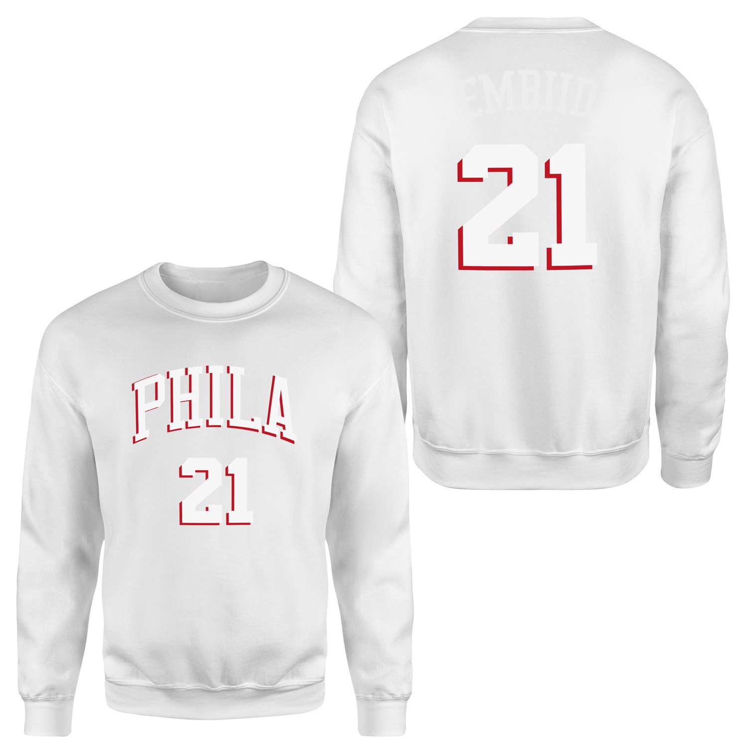 Joel Embiid Philadelphia Forma Sweatshirt L - Beyaz