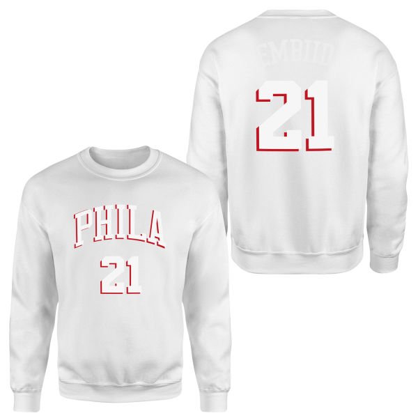Joel Embiid Philadelphia Forma Sweatshirt L - Beyaz