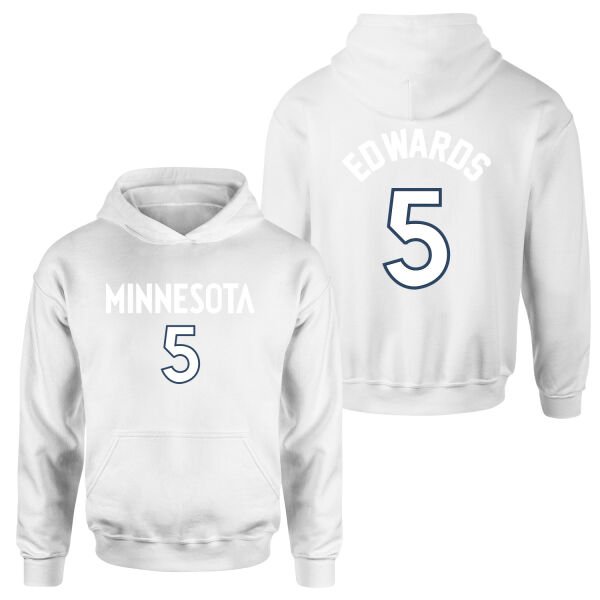 Anthony Edwards Minnesota Jersey Hoodie L - Beyaz