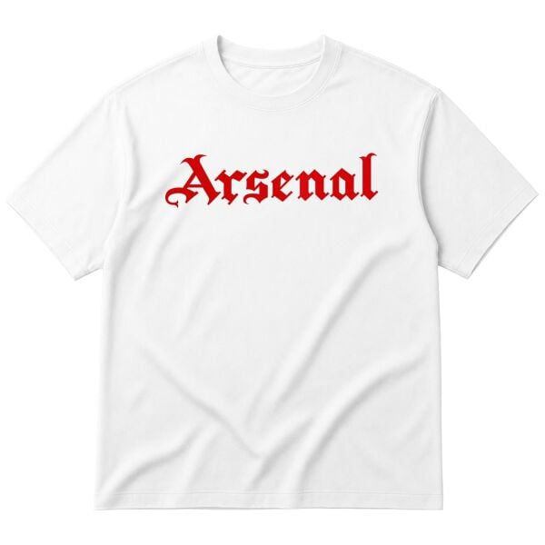 Arsenal Black Letters R Oversize Tişört XL - Beyaz | OUTLET