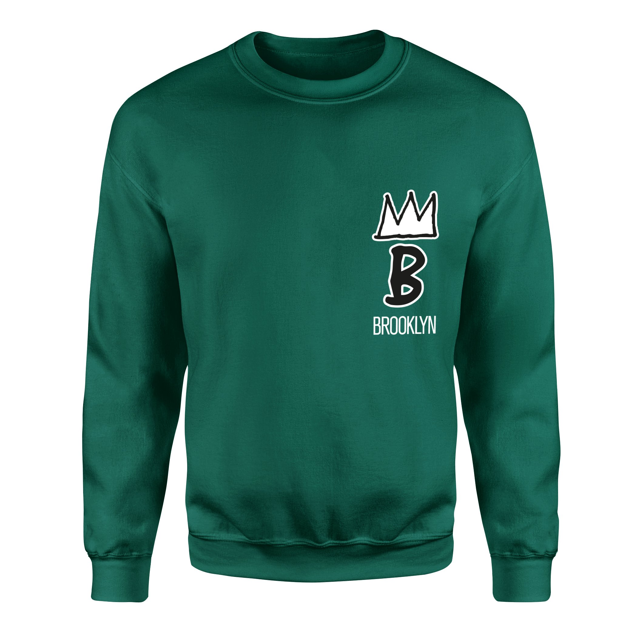 Brooklyn Basquiat Crown Sweatshirt S - Nefti Yeşili