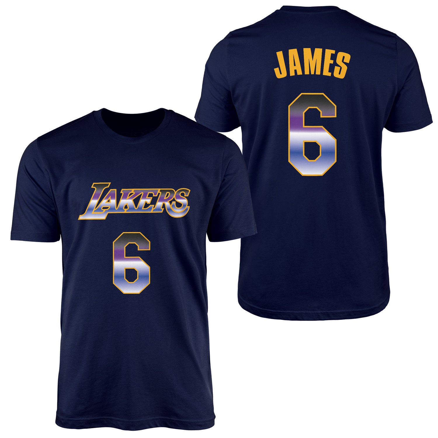 LeBron James 6 Lakers Gradient Forma Tişört XL - İndigo Mavisi