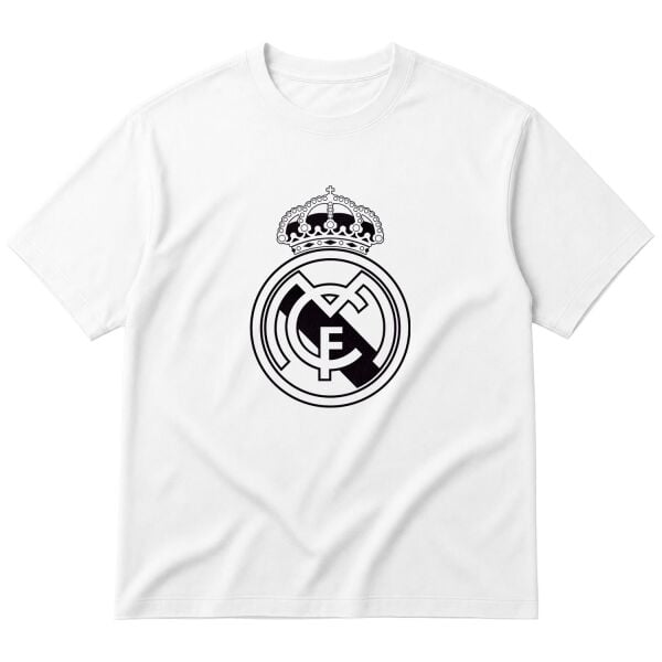 Real Madrid Shield Oversize Tişört XL - Beyaz | OUTLET