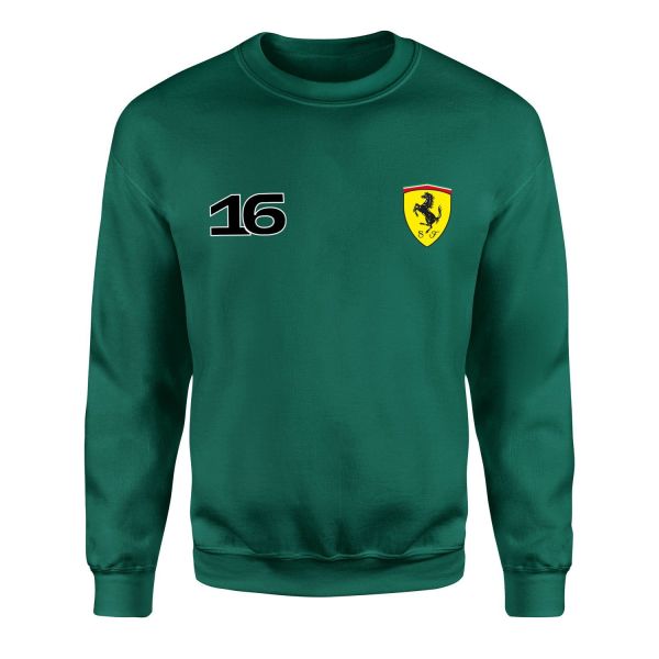 Charles Leclerc Ferrari #16 Sweatshirt S - Nefti Yeşili