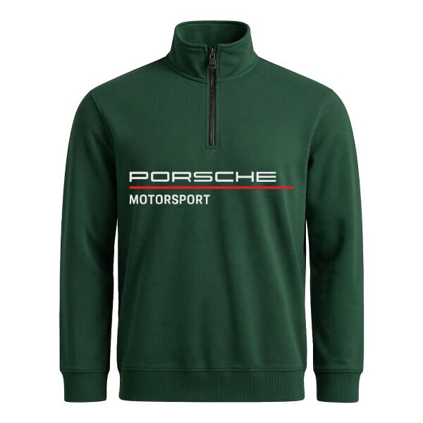 Porsche Motorsport Yarım Fermuarlı Sweatshirt M - Nefti Yeşili