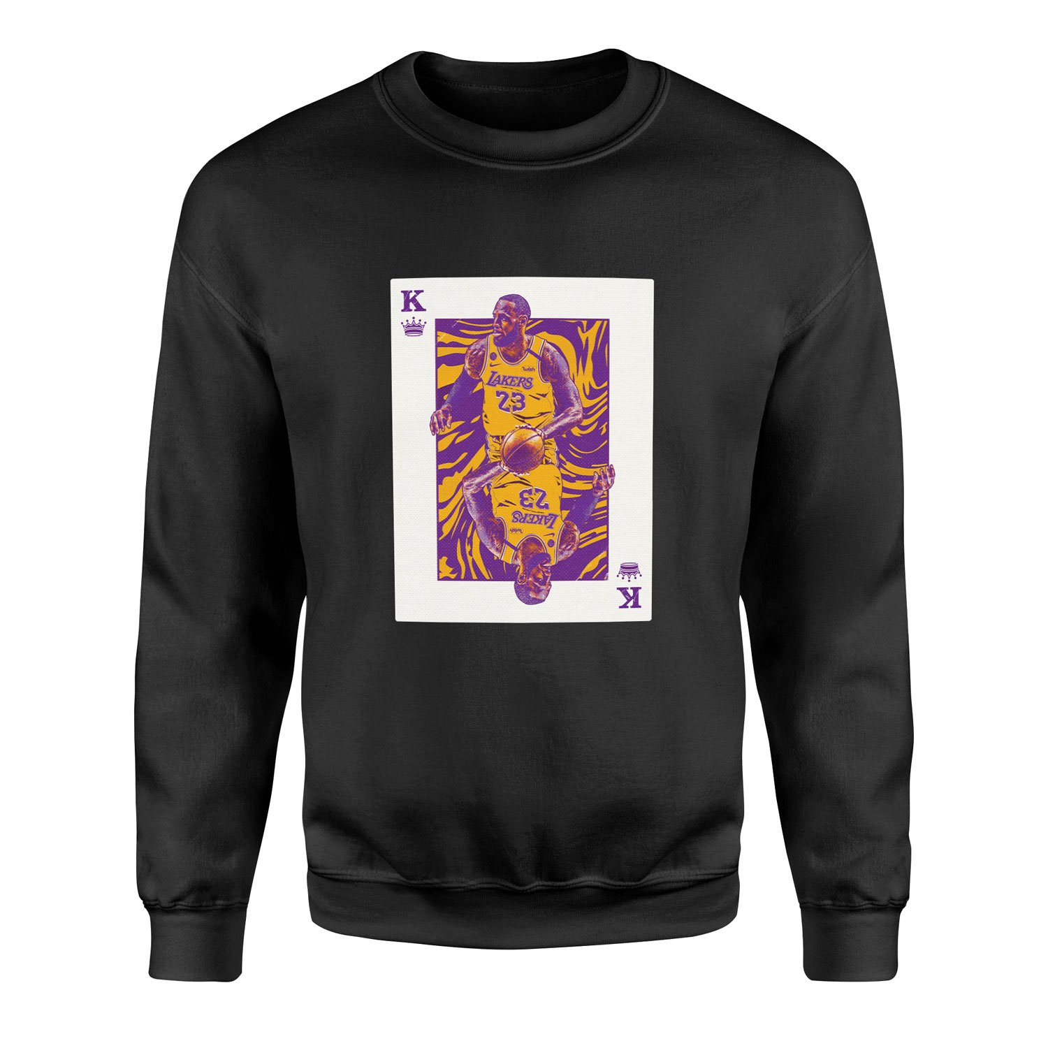 King James Card Sweatshirt L - Siyah