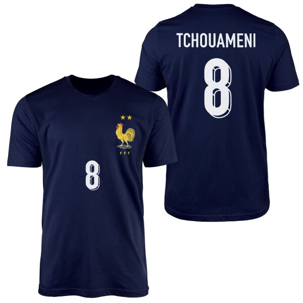 Aurelien Tchouameni | Fransa 2024 Forma Tişört S - İndigo Mavisi