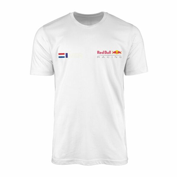 Max Verstappen Name Tag RB Racing Tişört M - Beyaz