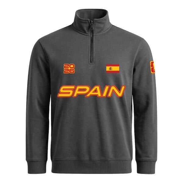 İspanya 2026 Yarım Fermuarlı Sweatshirt L - Füme