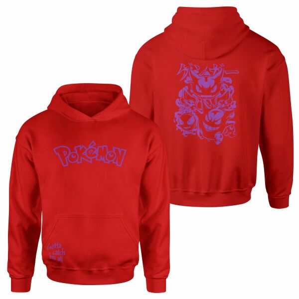 POKEMON Gengar SE Hoodie S - Kırmızı