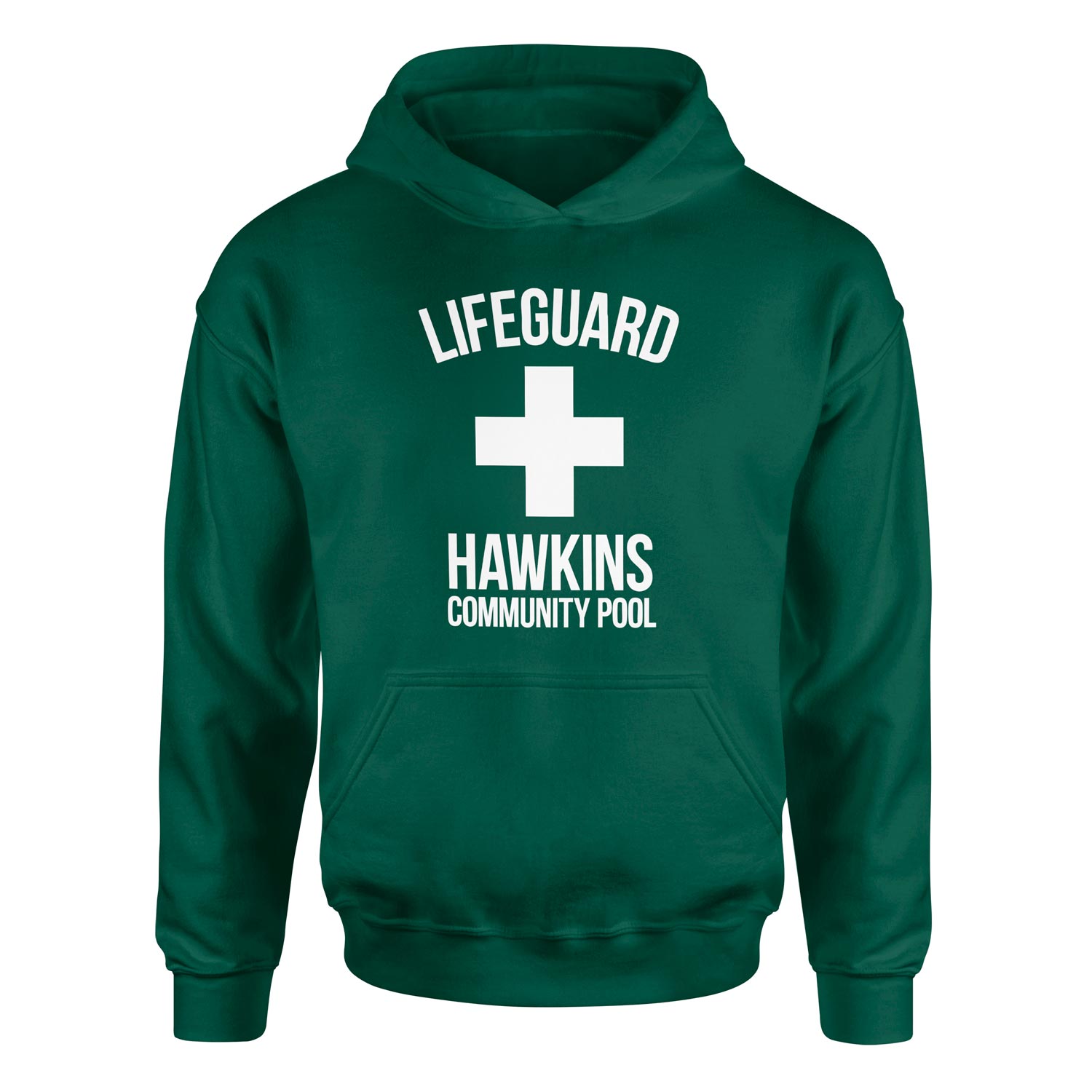 Hawkins Community Pool Lifeguard Hoodie L - Nefti Yeşili