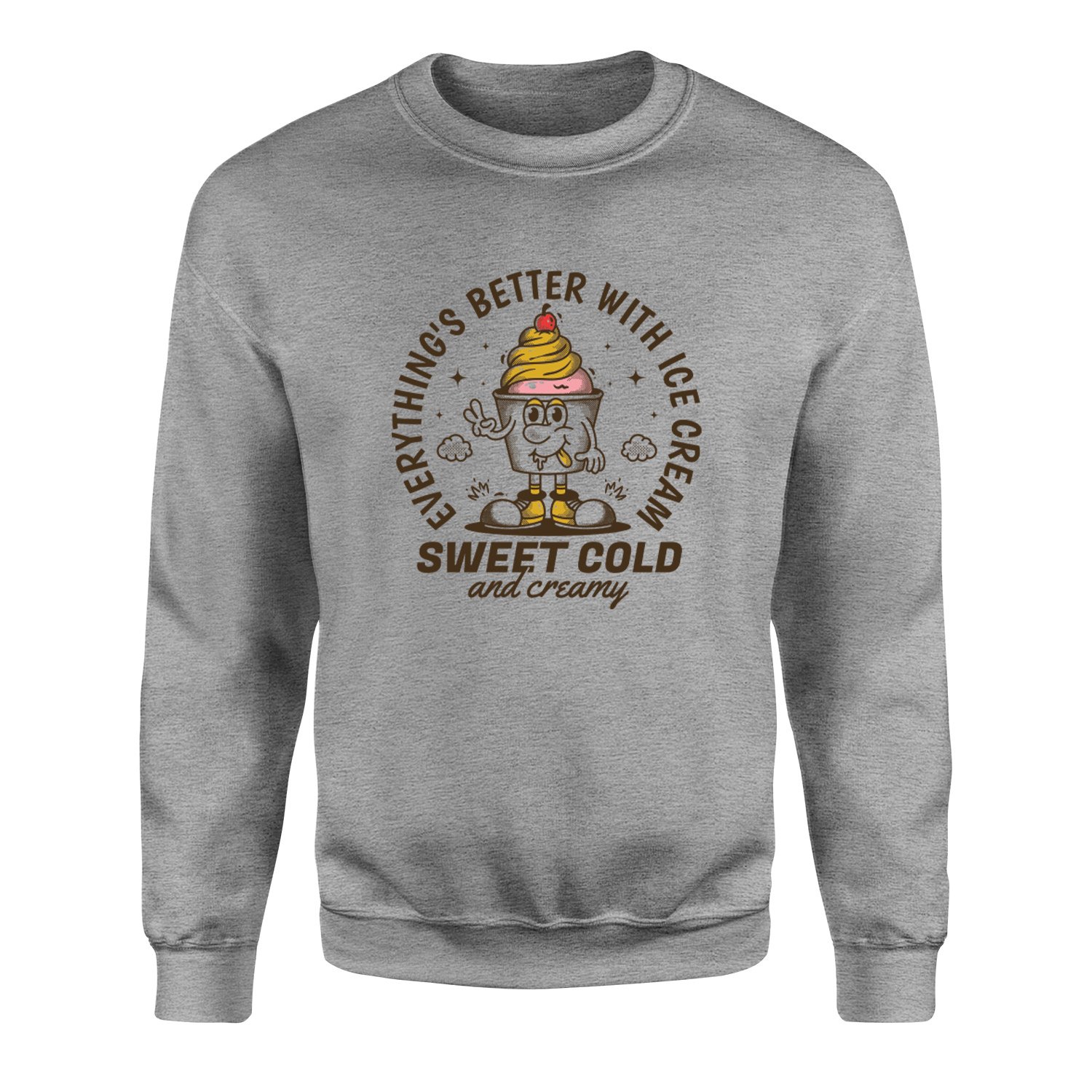 Everything’s Better With Ice Cream Sweatshirt M - Gri