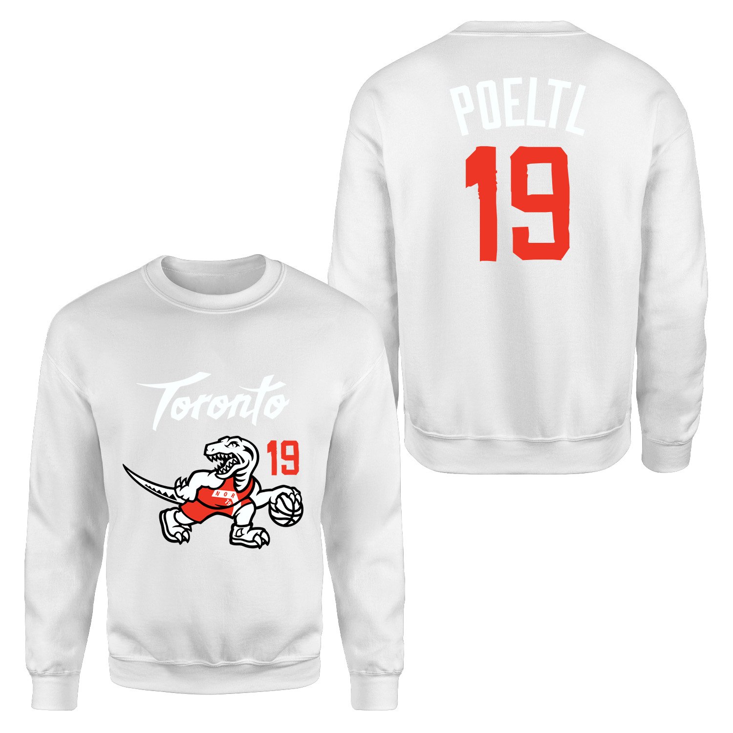 Jakob Poeltl 19 City Edition Raptors Sweatshirt S - Beyaz