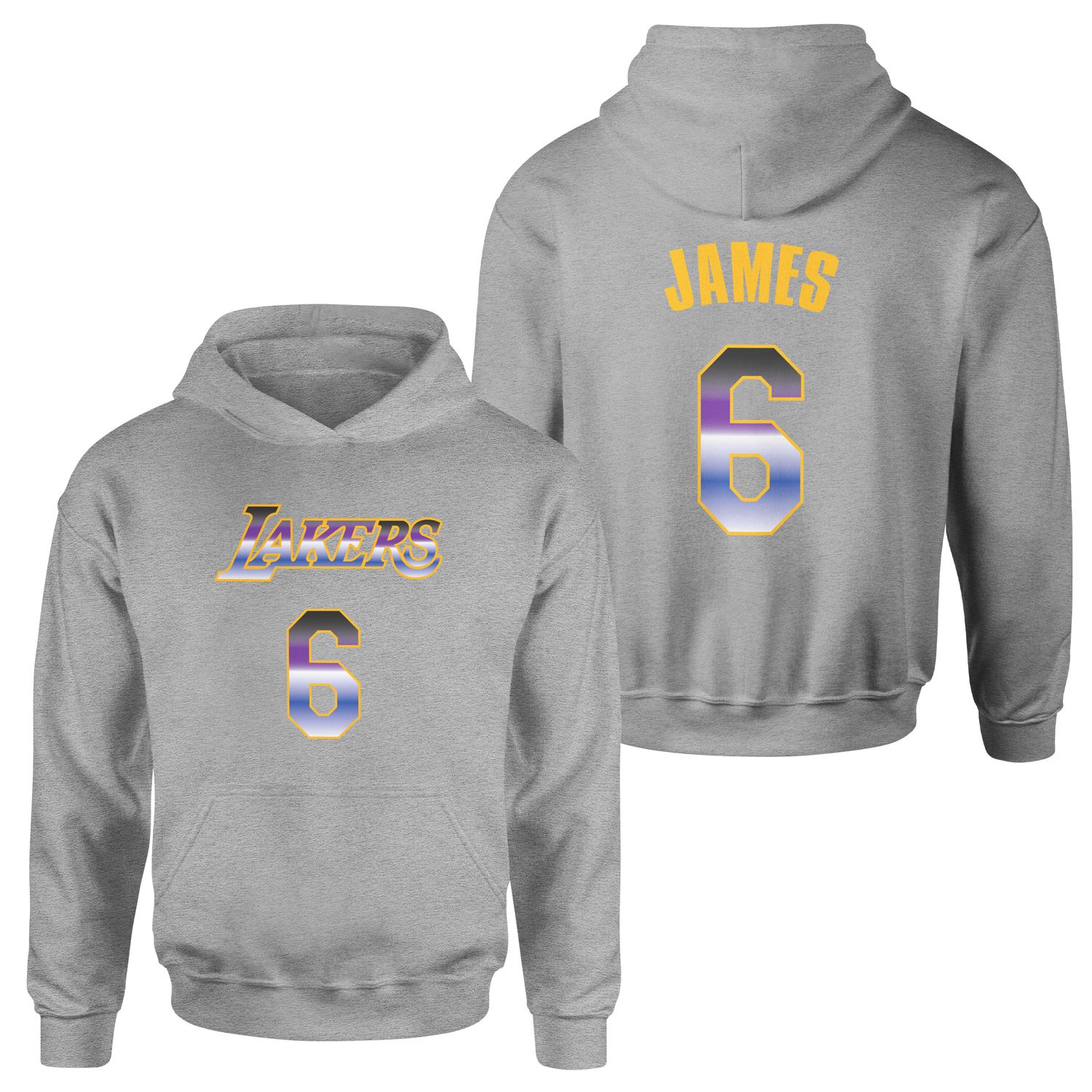 LeBron James 6 Lakers Gradient Forma Hoodie XL - Gri