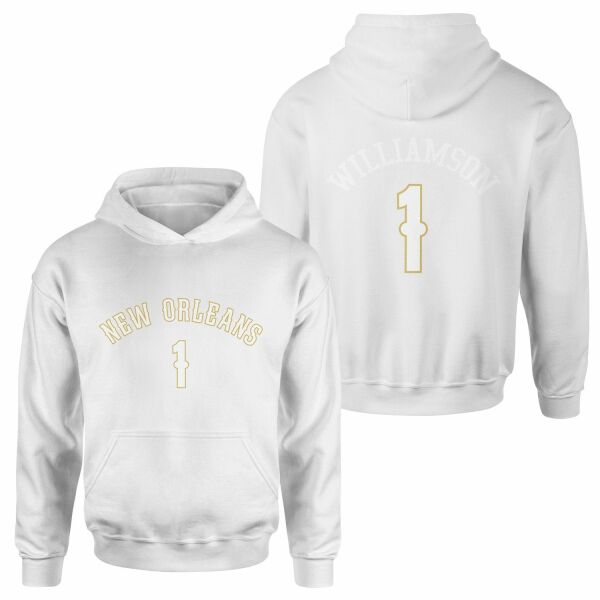 Zion Williamson New Orleans Forma Hoodie XXL - Beyaz