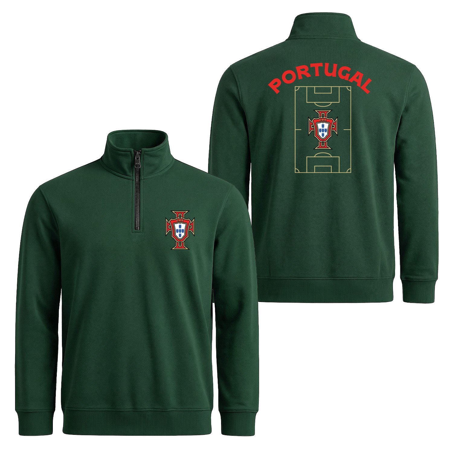 Portekiz Dünya Kupası 2026 Yarım Fermuarlı Sweatshirt XXL - Nefti Yeşili