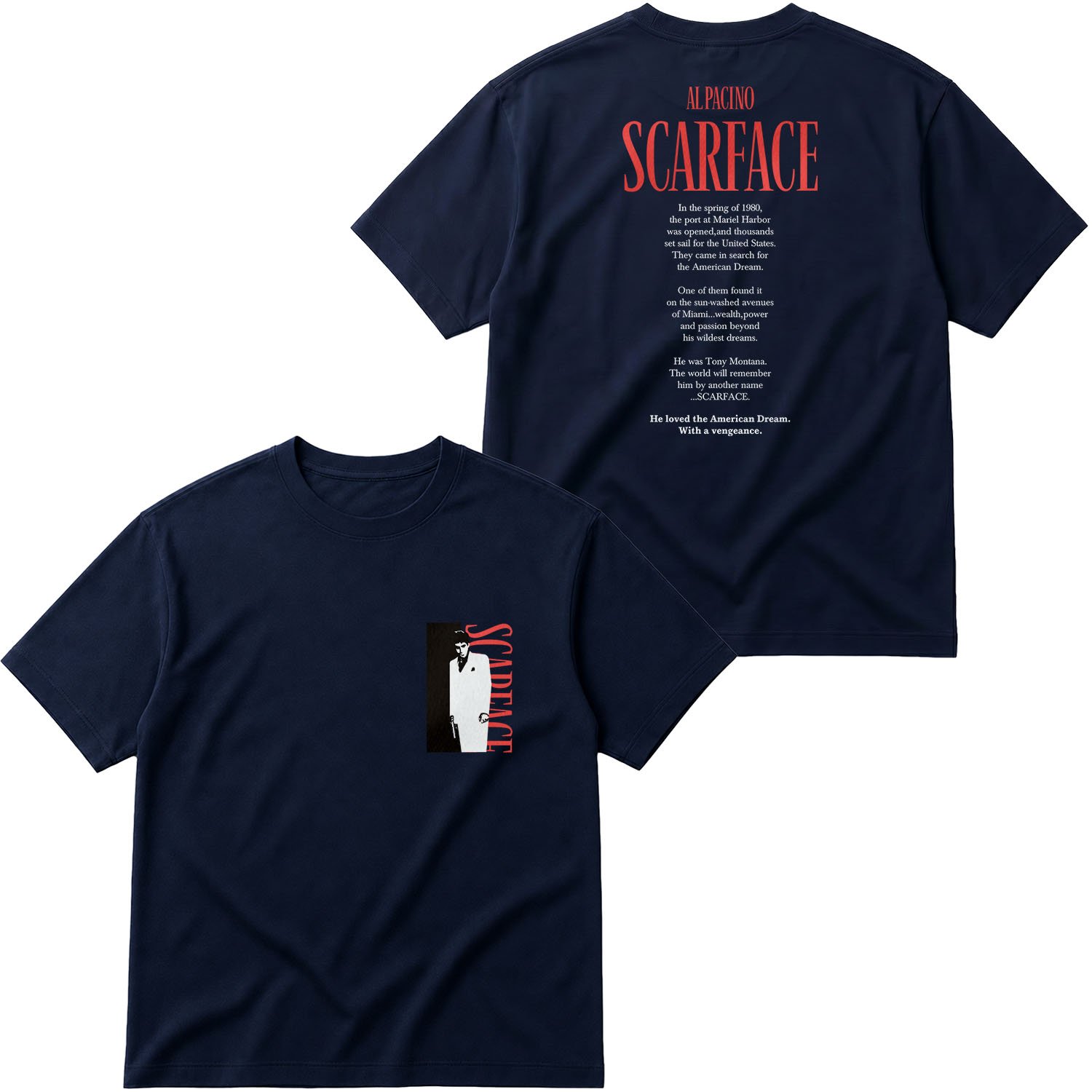 Scarface Al Pacino Oversize Tişört S - İndigo Mavisi