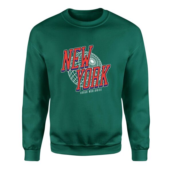 New York Sweatshirt XL - Nefti Yeşili