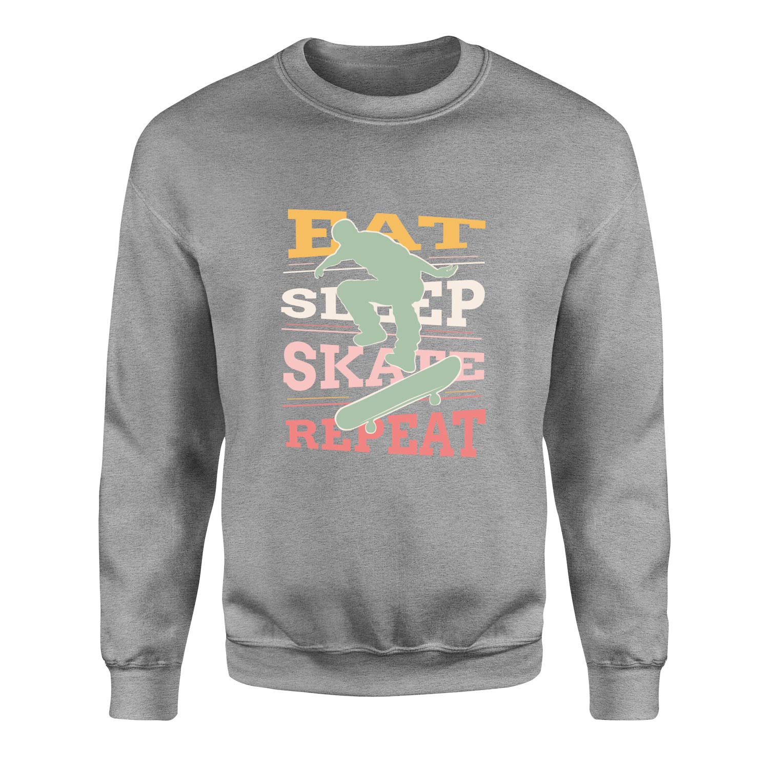 Eat Sleep Skate Repeat Sweatshirt S - Gri