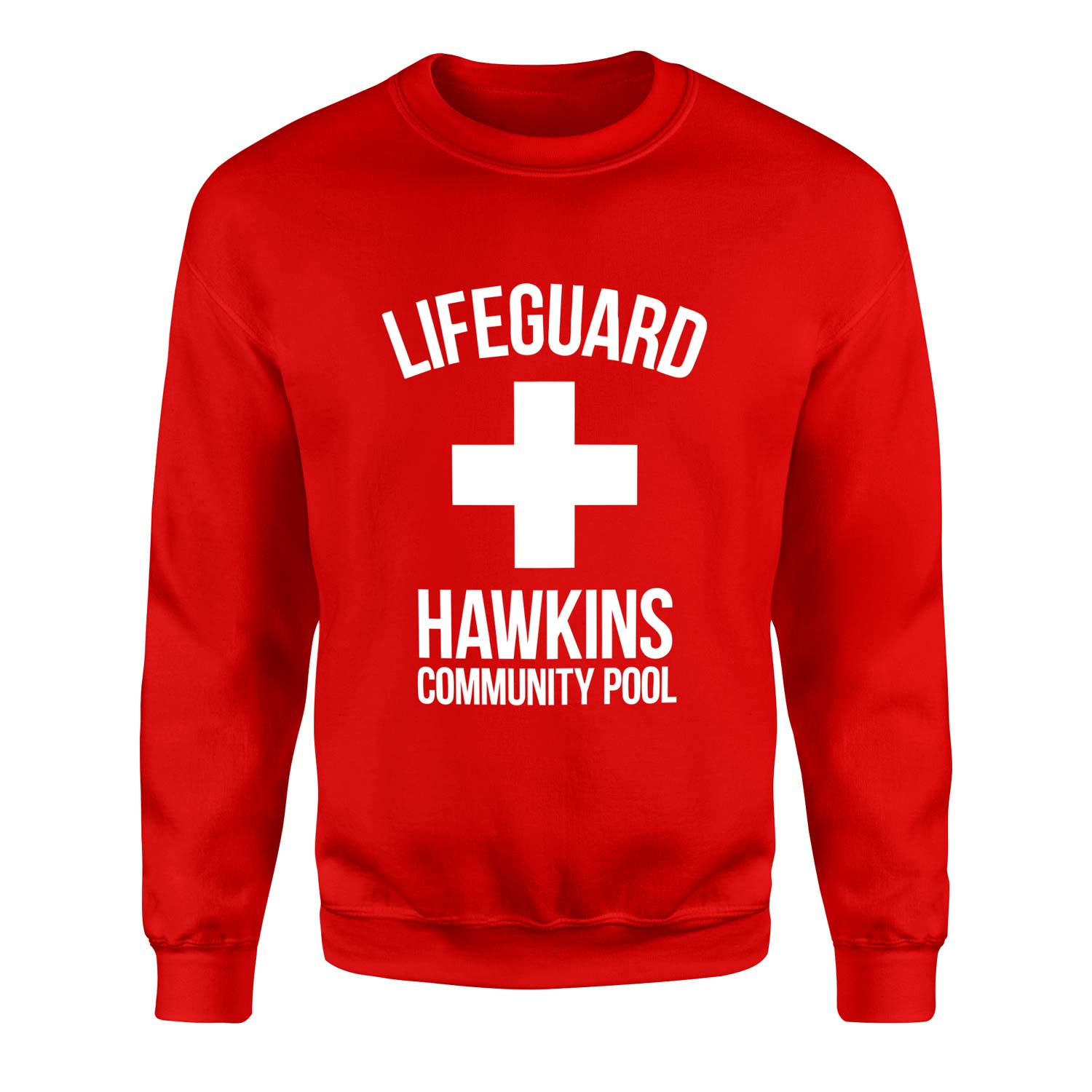 Hawkins Community Pool Lifeguard Sweatshirt XL - Kırmızı