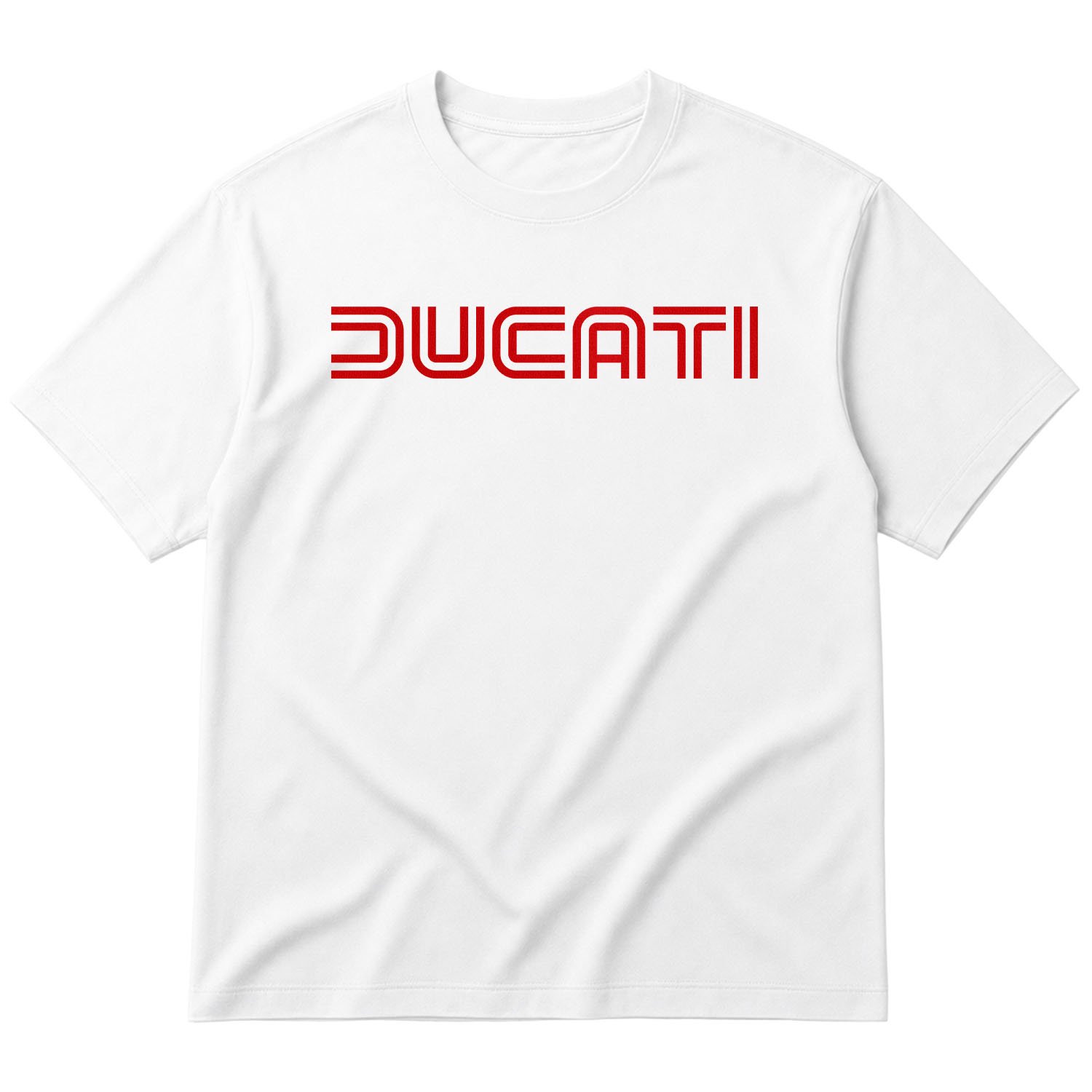 Ducati Racing Lines Oversize Tişört XL - Beyaz