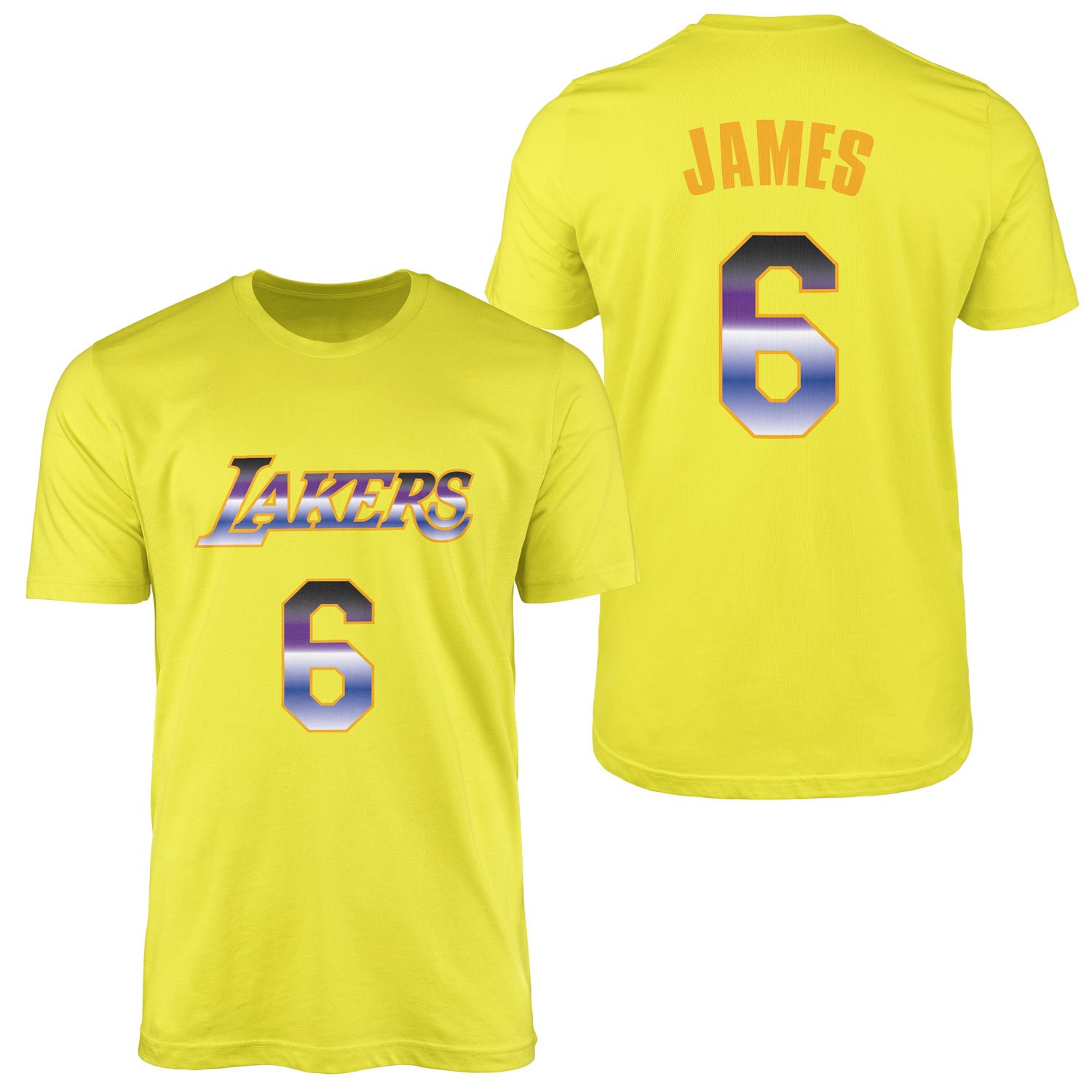 LeBron James 6 Lakers Gradient Forma Tişört XL - Sarı