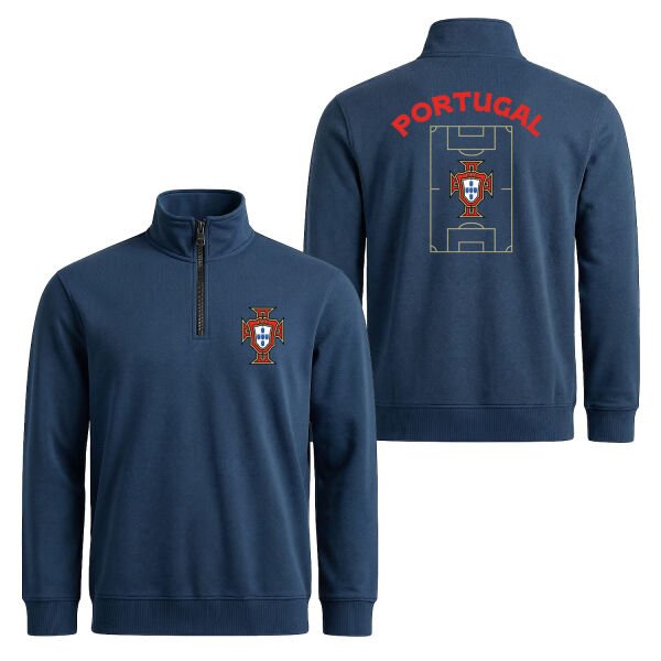 Portekiz Dünya Kupası 2026 Yarım Fermuarlı Sweatshirt M - İndigo Mavisi