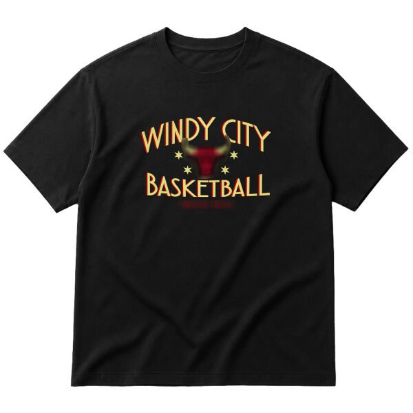 Windy City Basketball Oversize Tişört S - Siyah