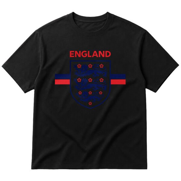 England Shield Oversize Tişört M - Siyah