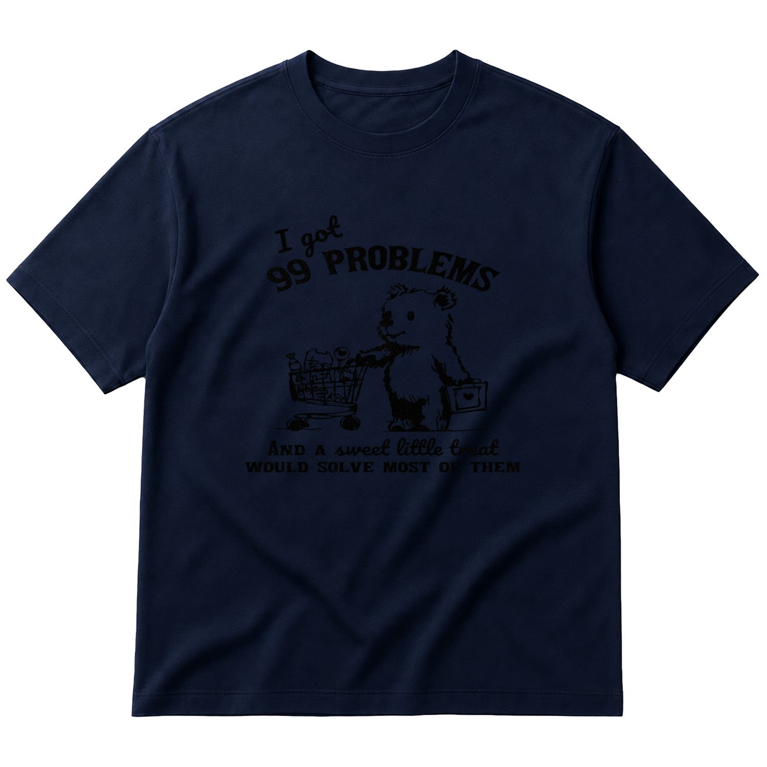 I Got 99 Problems Oversize Tişört XL - İndigo Mavisi