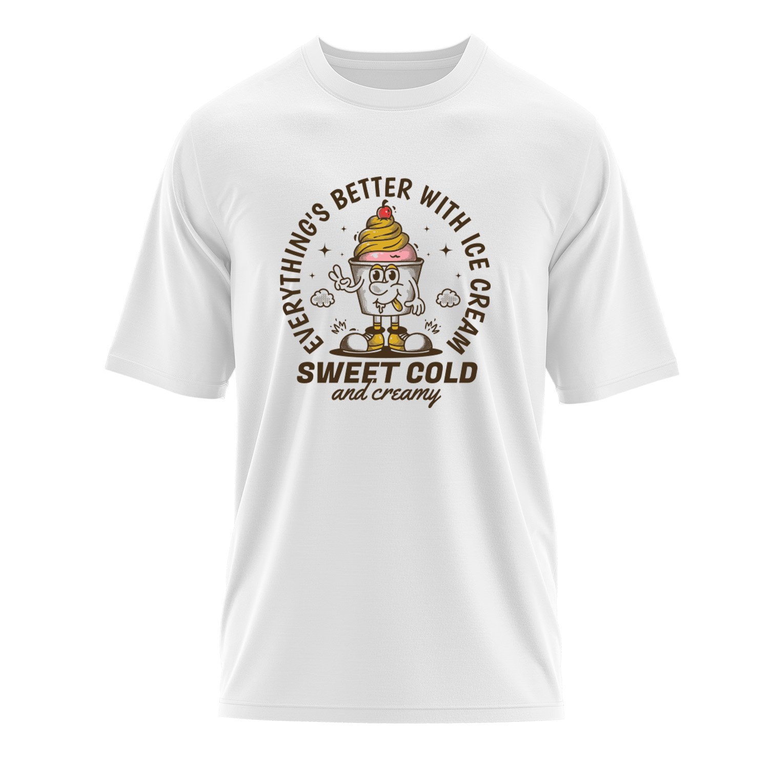 Everything’s Better With Ice Cream Oversize Tişört L - Beyaz