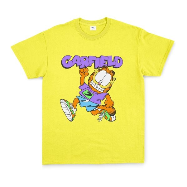 Garfield Runs Tişört L - Sarı | OUTLET