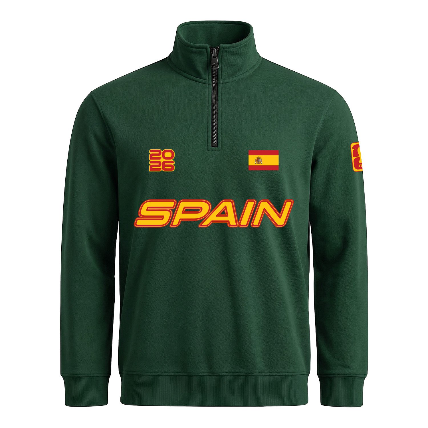 İspanya 2026 Yarım Fermuarlı Sweatshirt XXL - Nefti Yeşili