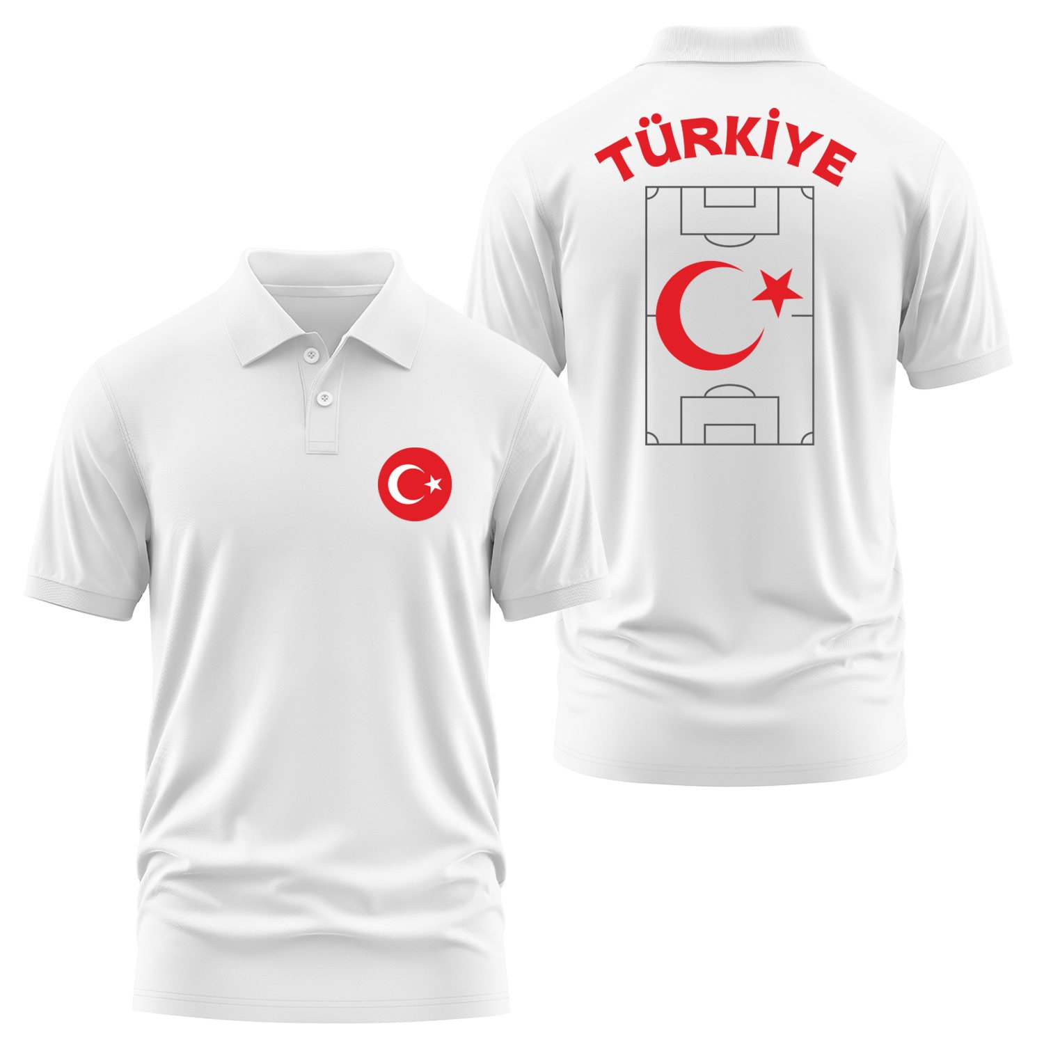 Türkiye Dünya Kupası 2026 Polo Tişört L - Beyaz