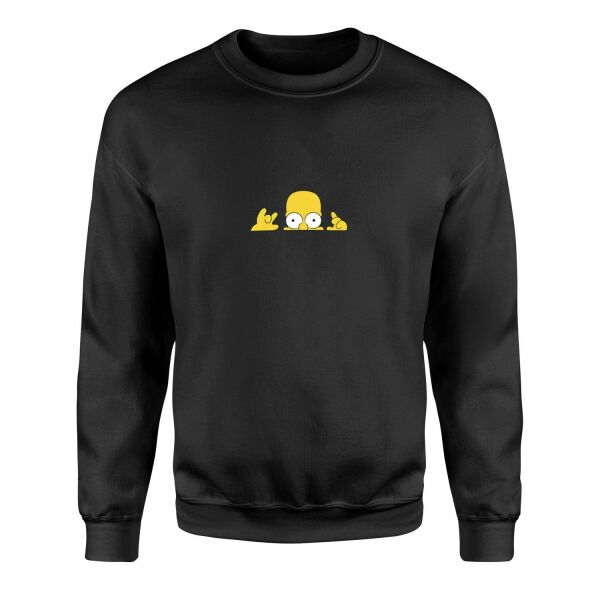 Homer Simpson, Lazy Genius | The Simpsons Sweatshirt S - Siyah