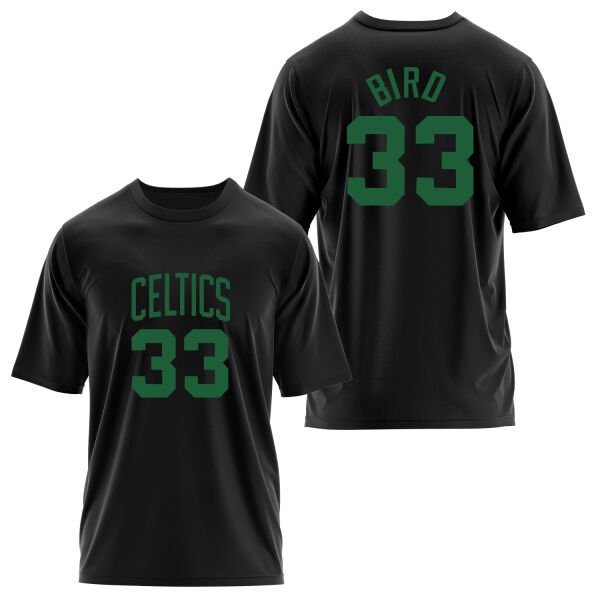 Larry Bird 33 Boston Forma Oversize Tişört S - Siyah