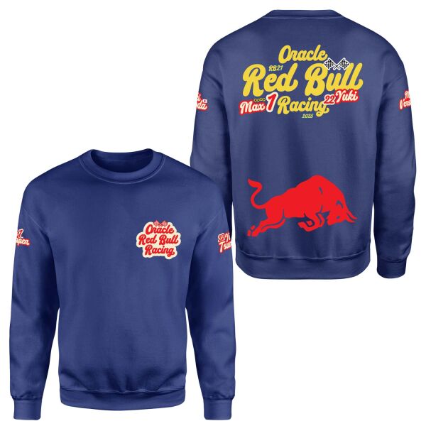 Oracle Red Bull Racing 2025 Max & Yuki Fan Edition Sweatshirt XL - İndigo Mavisi