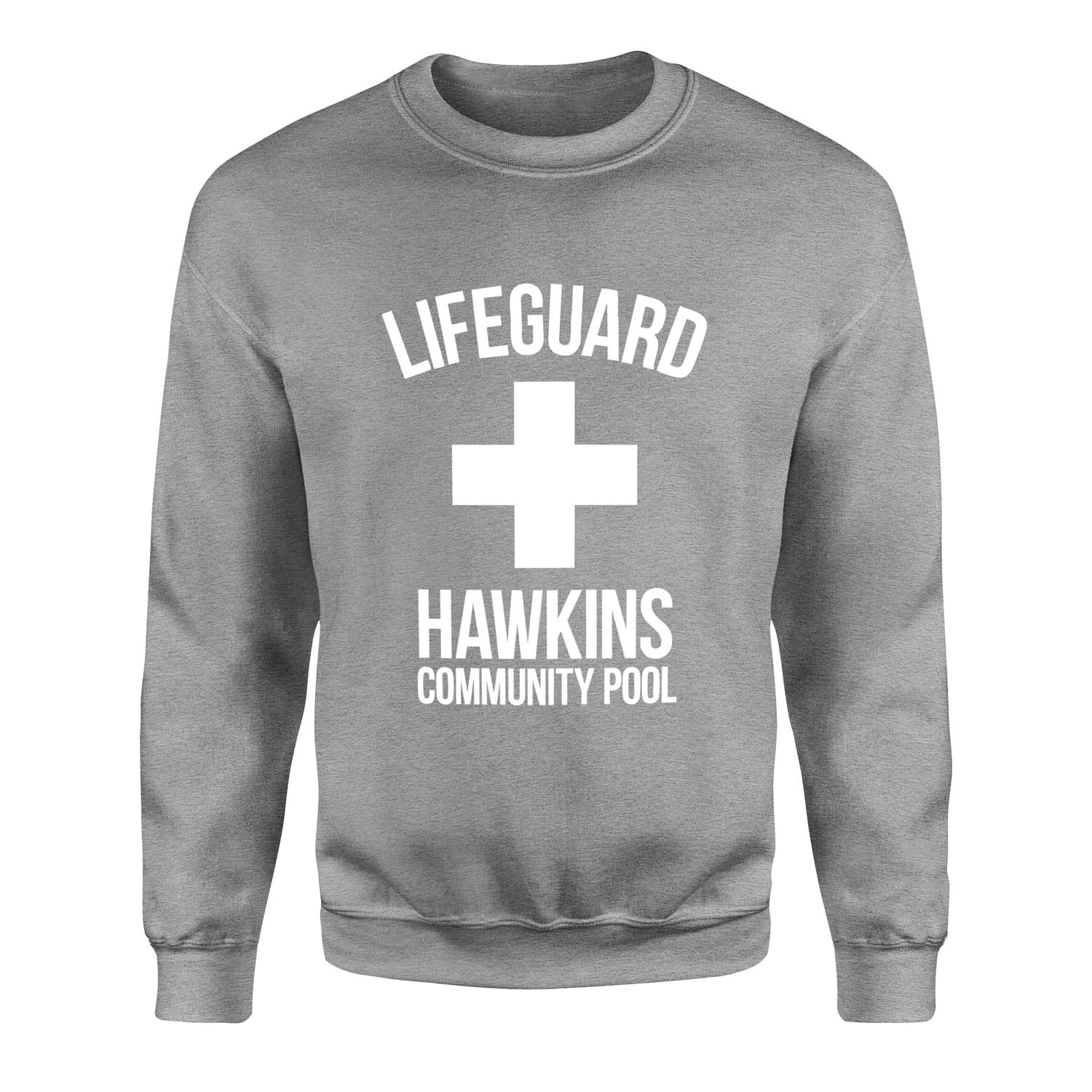 Hawkins Community Pool Lifeguard Sweatshirt S - Gri