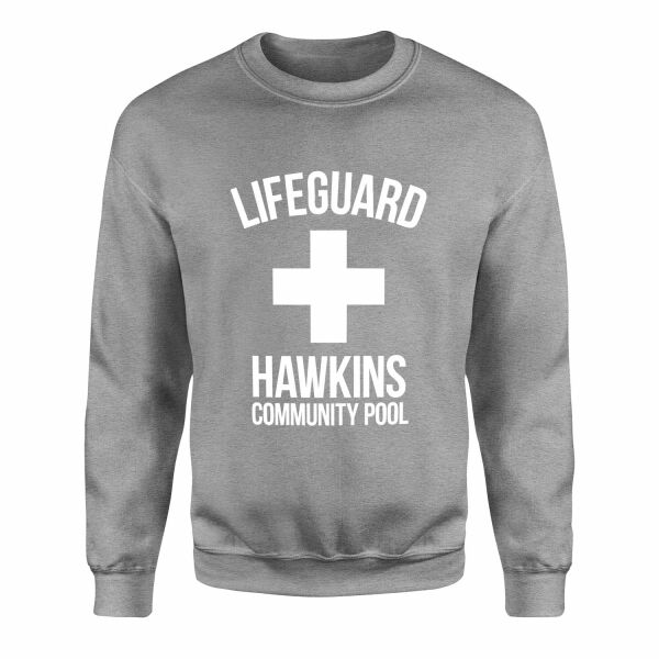 Hawkins Community Pool Lifeguard Sweatshirt S - Gri