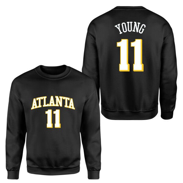 Trae Young 11 Atlanta Jersey Sweatshirt L - Siyah