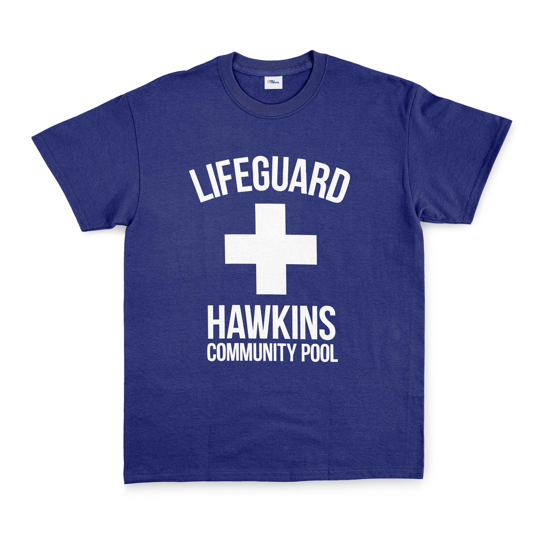 Hawkins Community Pool Lifeguard Tişört S - İndigo Mavisi