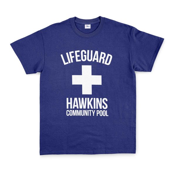 Hawkins Community Pool Lifeguard Tişört S - İndigo Mavisi