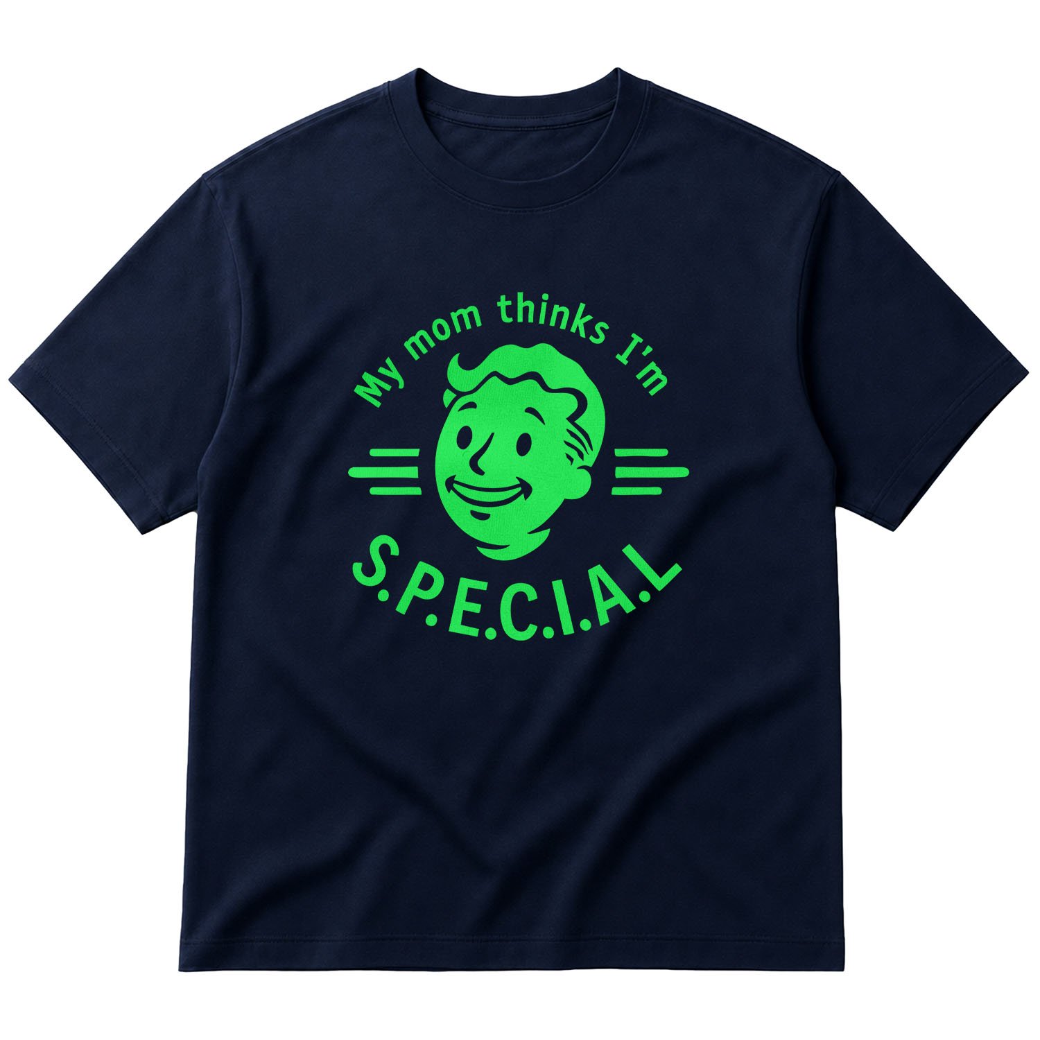 My mom thinks I’m S.P.E.C.I.A.L Oversize Tişört M - İndigo Mavisi