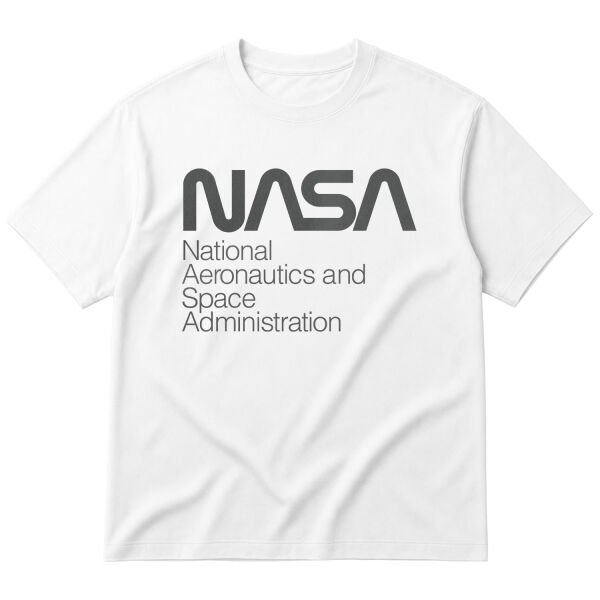 NASA Oversize Tişört S - Beyaz